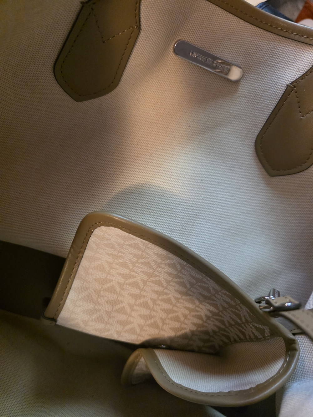 Michael Kors Tan Beige Signature MK Tote - Picture 3 of 3